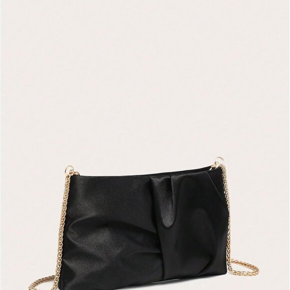 Versatile Black Satin Evening Purse - Perfect Gift for Special Occasions - Picture 2 of 4